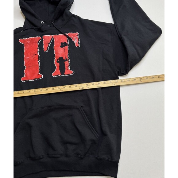 IT Movie Pennywise Black Hoodie Pullover Sweatshirt Size XL Sweater Halloween - Picture 4 of 5